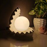Lampe de table vintage en céramique coquille 1980