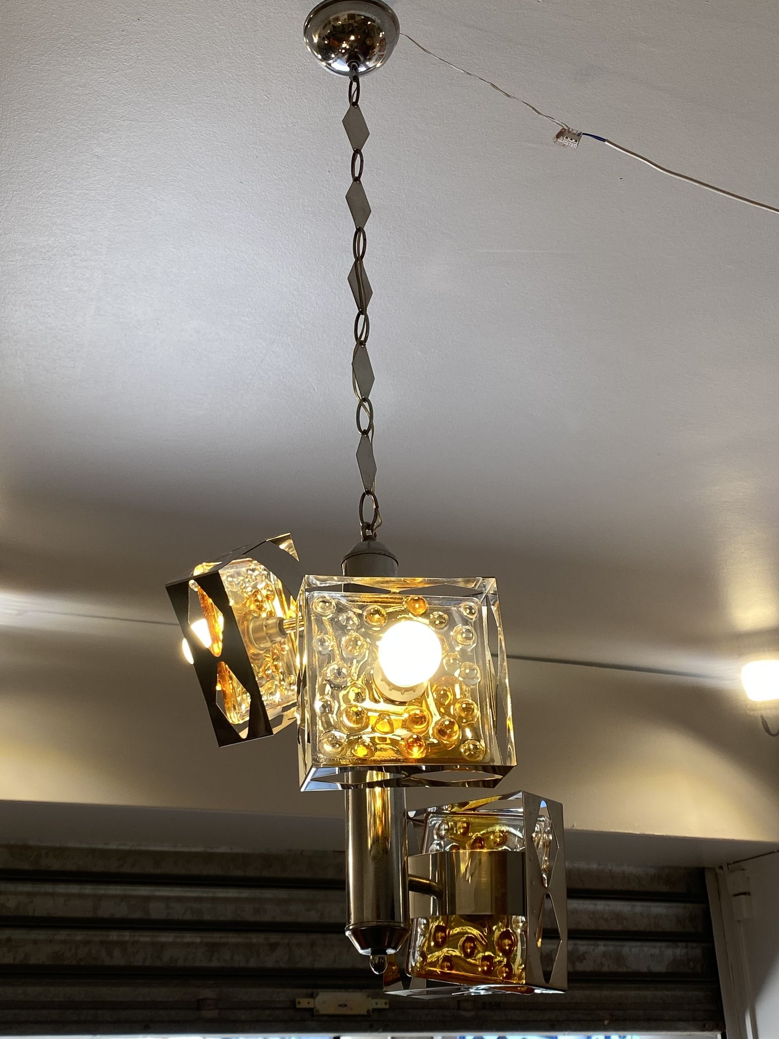 Murano glass pendant lamp by Toni Zuccheri Mazzega Edition 70s