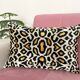 Ikat cushion in panther velvet