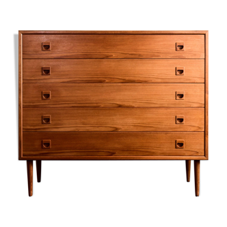 Commode scandinave de tiroirs en bois de teck de H.C. Mobler KBHVN