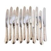 Series of 12 old knives, silver metal