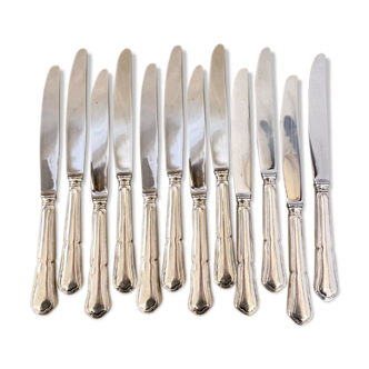 Series of 12 old knives, silver metal