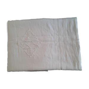 Drap fil de lin monogramme
