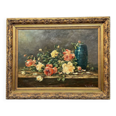 Raoul Delbové. Still life with roses.