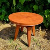 Scandinavian-style round wooden table