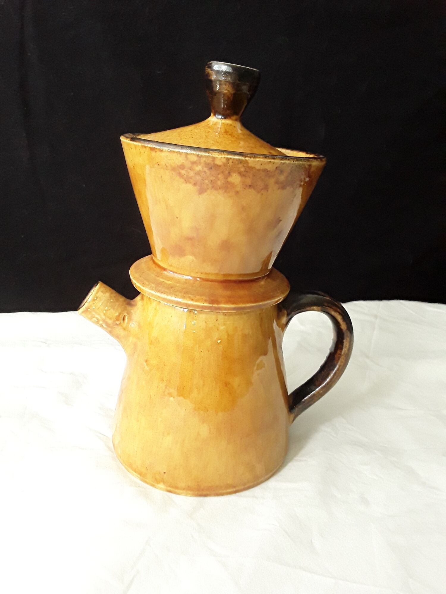 Coffee maker 1950 Mourre and Milon pottery of Provence Dieulefit