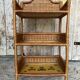 Vintage 1960s Painted Rattan Shelf with 3 Tiers