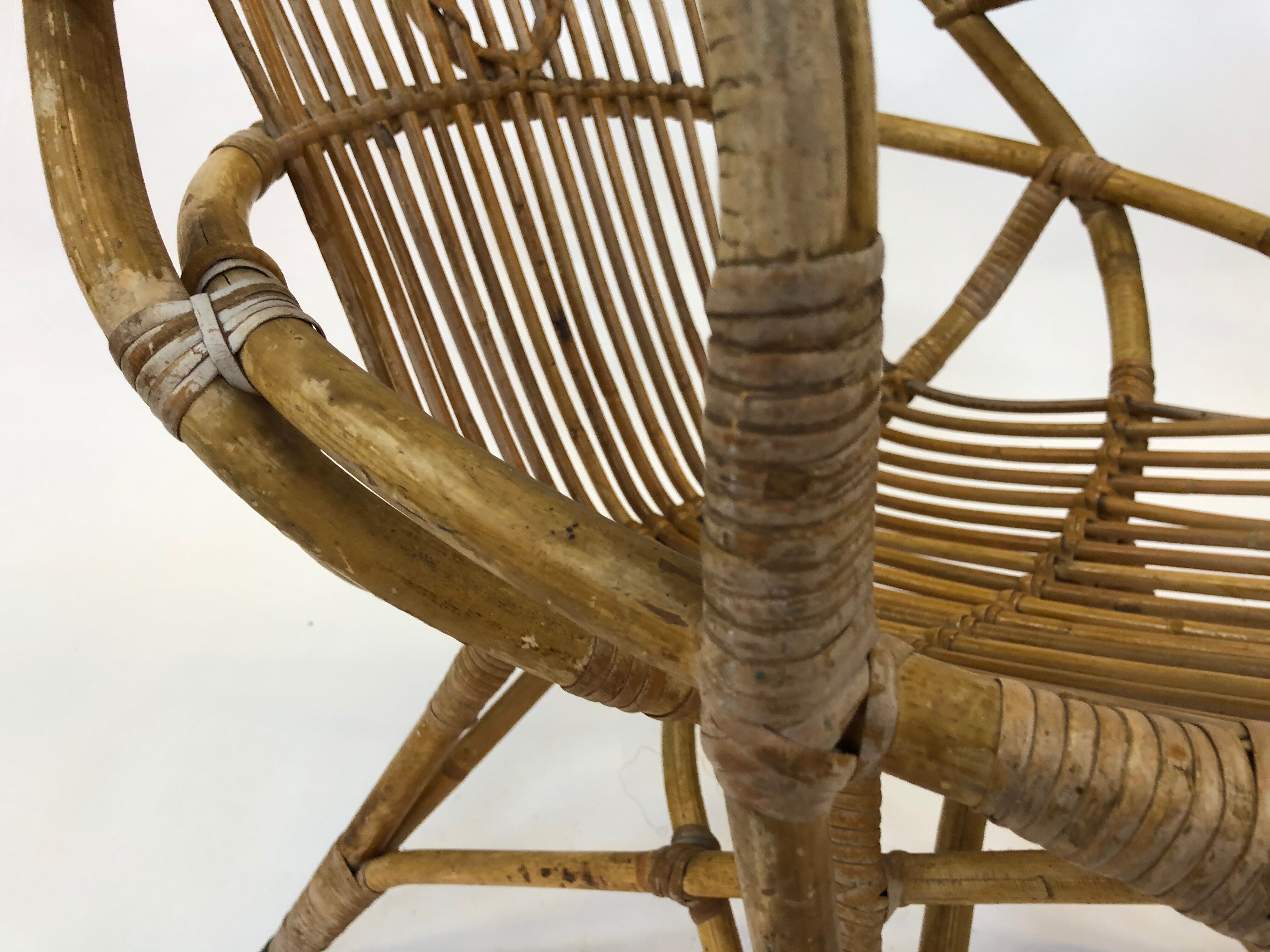 Rattan armchair by Rohe Noordwolde, 1960