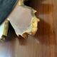 Vintage sun mirror in 60s/70s gold resin