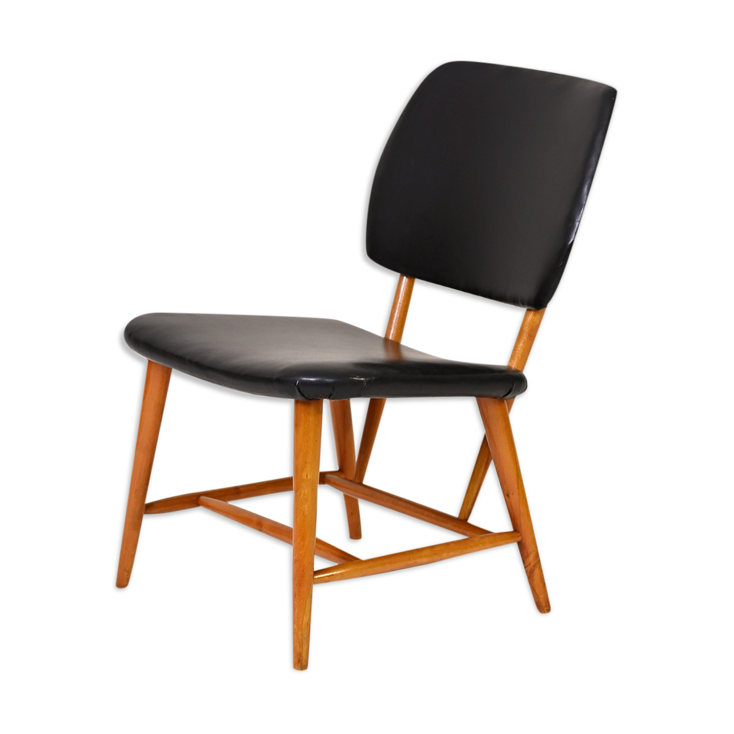 Scandinavian vintage black leather chair