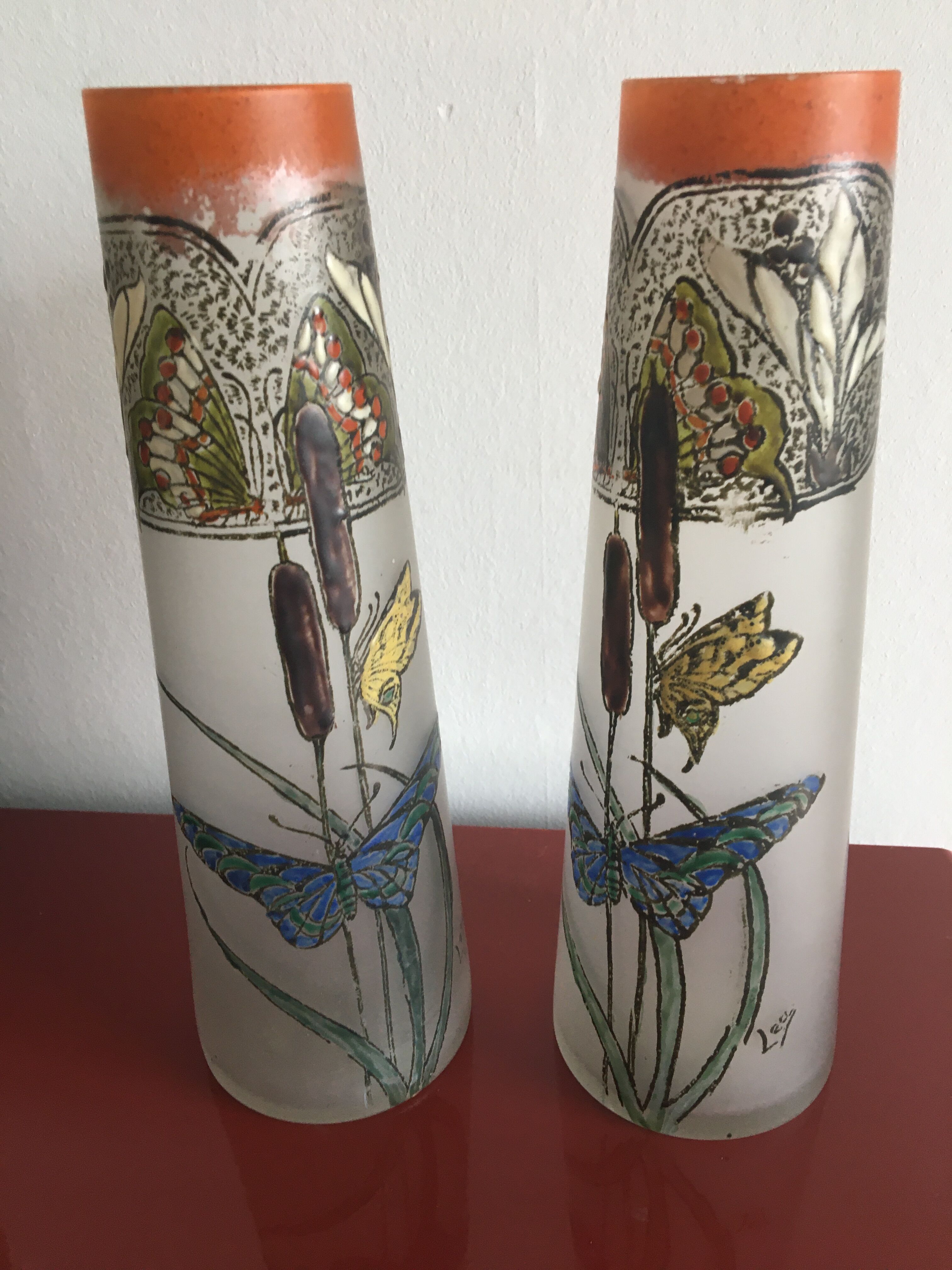 Pair of Legras vases