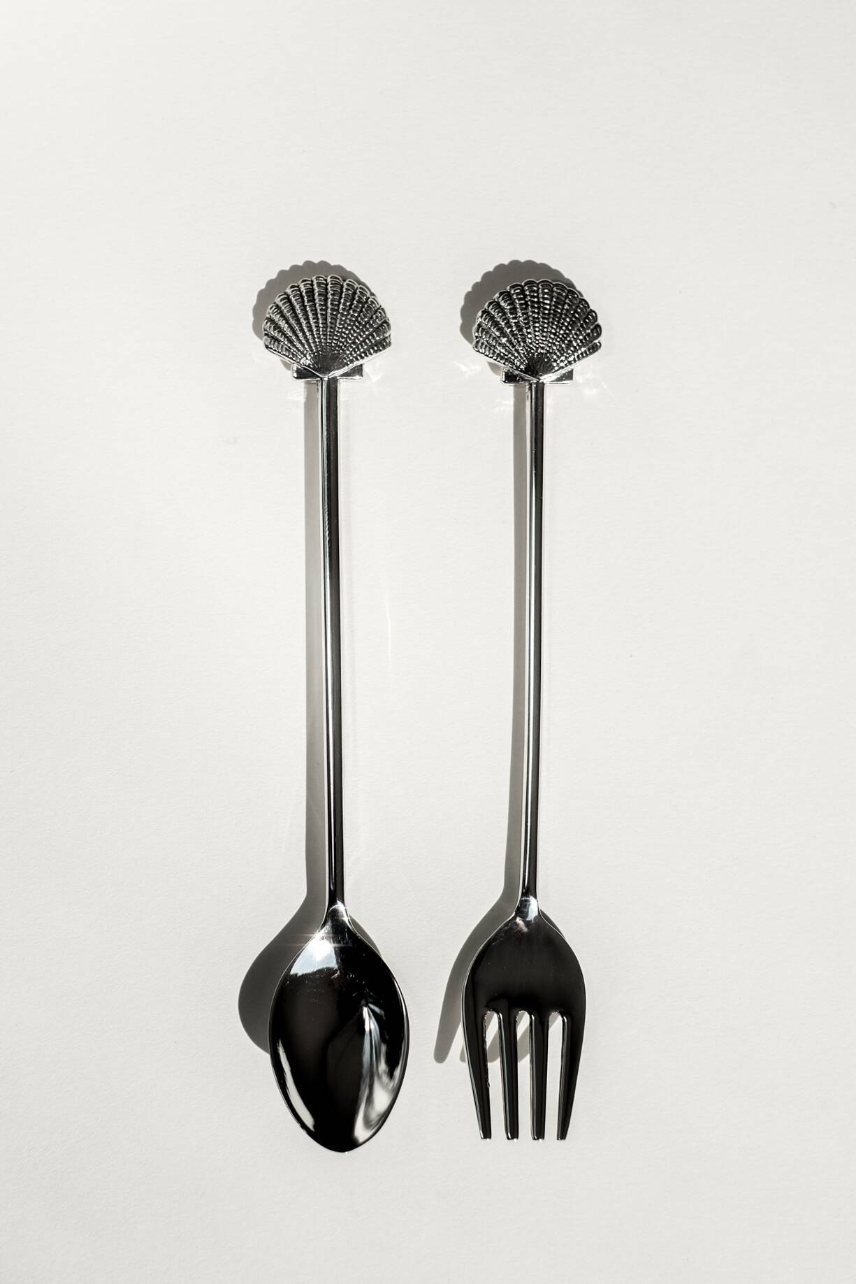 Silver-plated seashell cutlery set