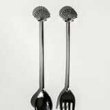 Silver-plated seashell cutlery set