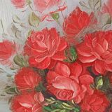 Tableau bouquet de roses rouges