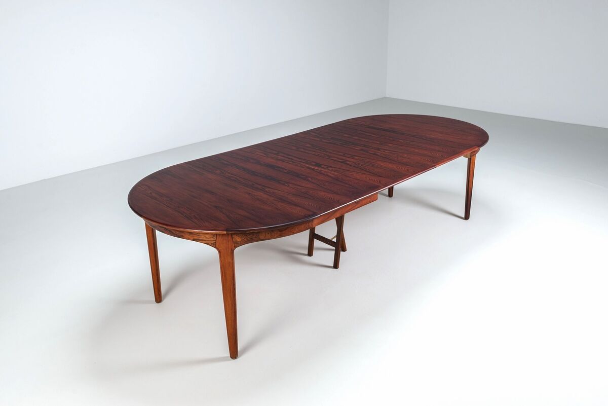 Henning Kjaernulf dining table in rosewood Soro Stole Denmark 1960