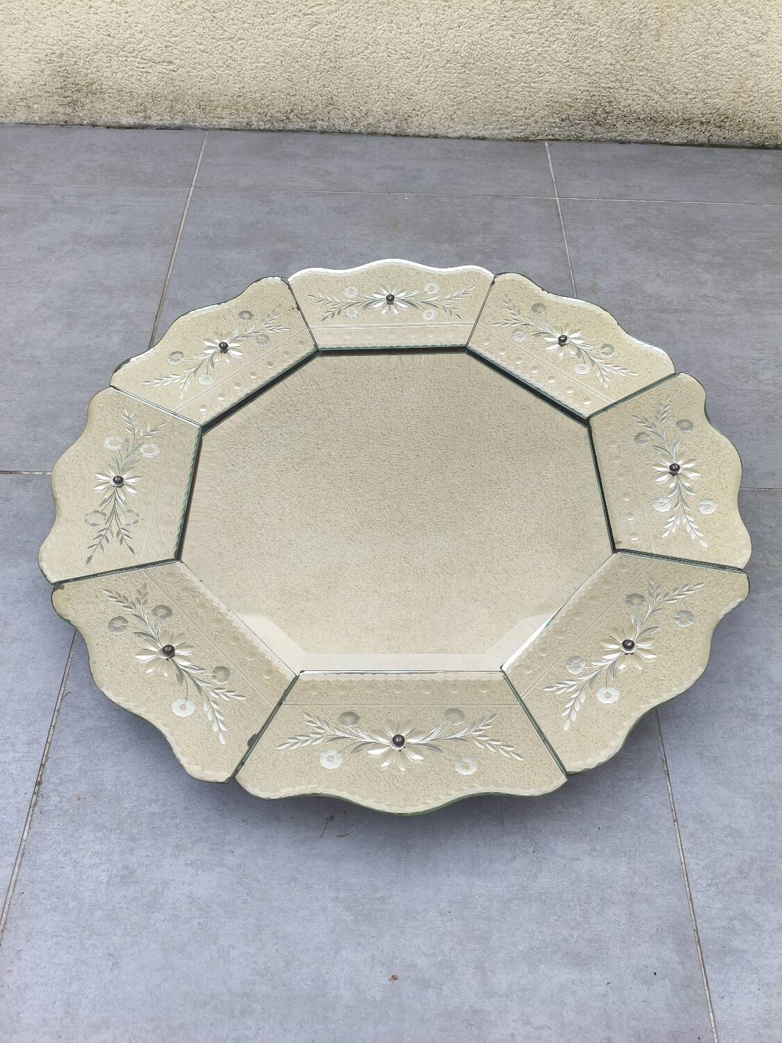 Miroir biseauté vénitien octogonal