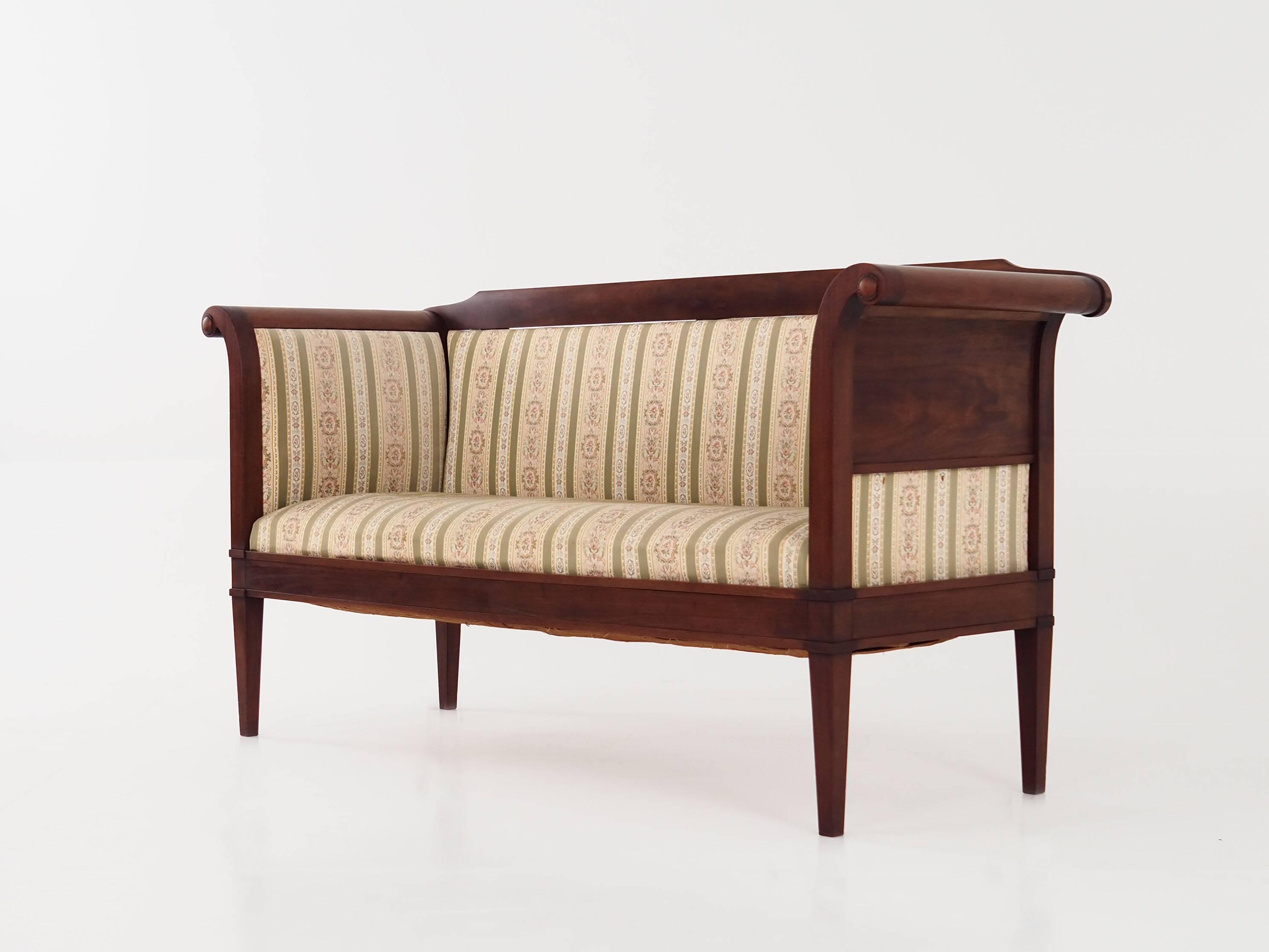 Empire-style mahogany canapé, French design, 1940s, made in Denmark.