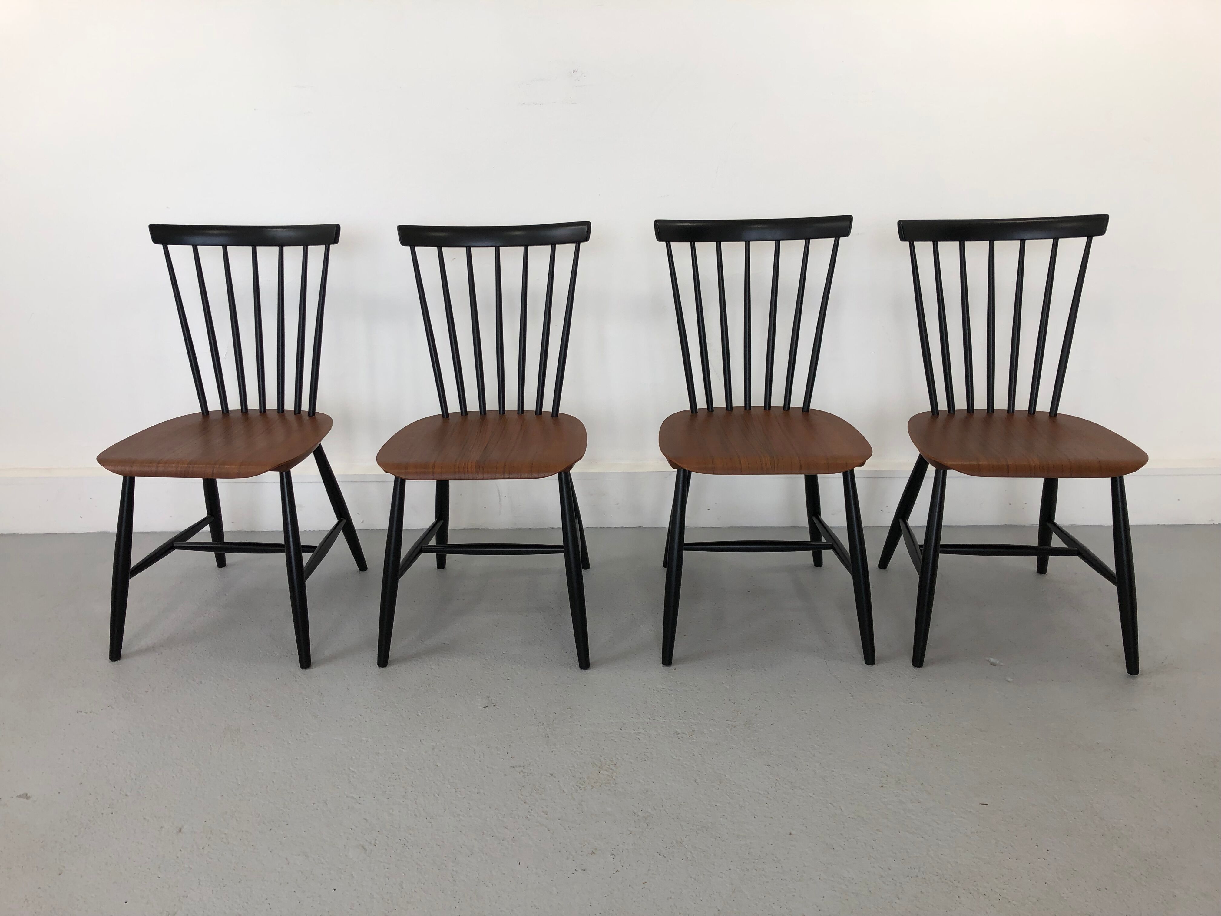 Swedish Teak Chairs by S. E. Fryklund for Hagafors, 1960s, Set of 4