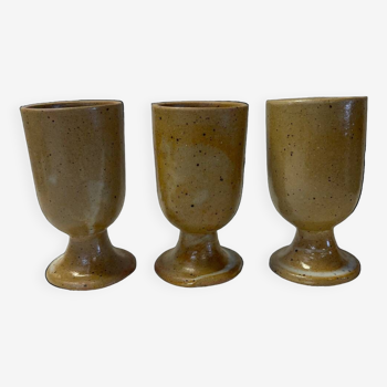 Set of 3 Digoin stoneware cups