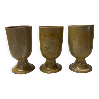 Set of 3 Digoin stoneware cups