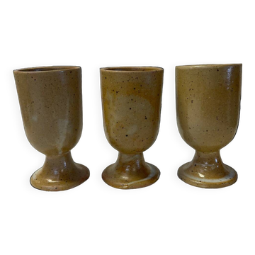 Set of 3 Digoin stoneware cups