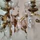 3 Bronze and crystal light wall sconce, late 19th century