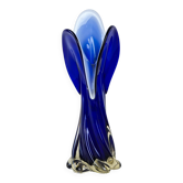 Vase en cobalt, verre de Murano, design italien, années 1960, fabriqué en Italie