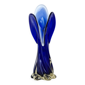 Cobalt vase, Murano glass, Italian design, 1960s, made in Italy
