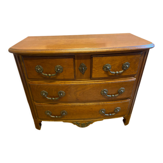 Louis XIV style chest of drawers in cherry, 4 drawers. Perfect condition.