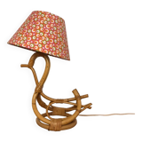 Lampe rotin forme cygne vintage