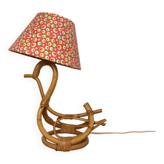 Vintage swan shaped rattan lamp