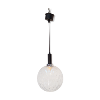 Suspension boule en verre des années 70