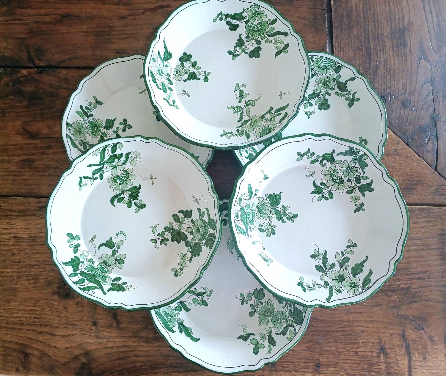 Faïence de Nevers, France; set of plates