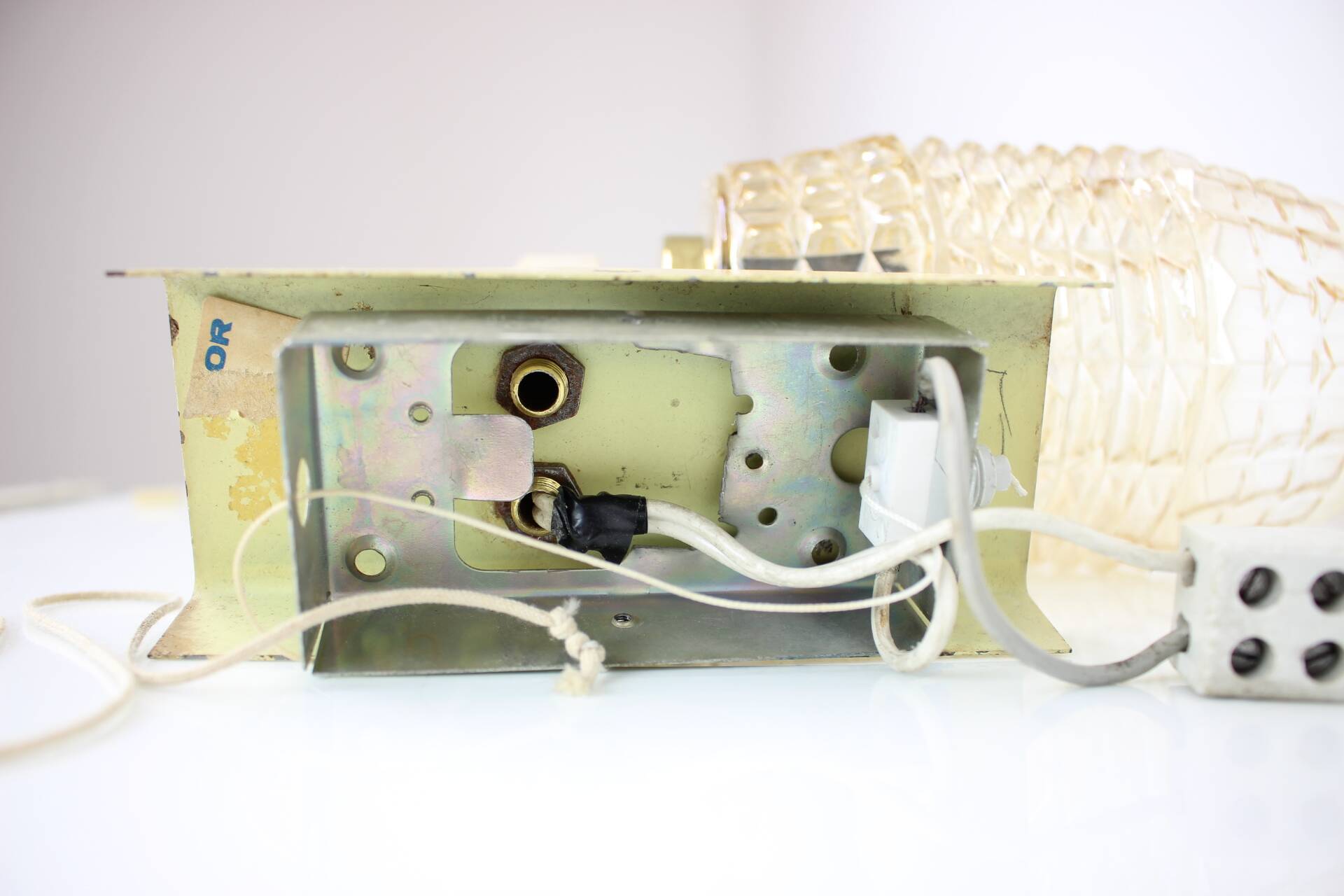 1970s Pair of Two Wall Lamps with Glass Shades, Czechoslovakia