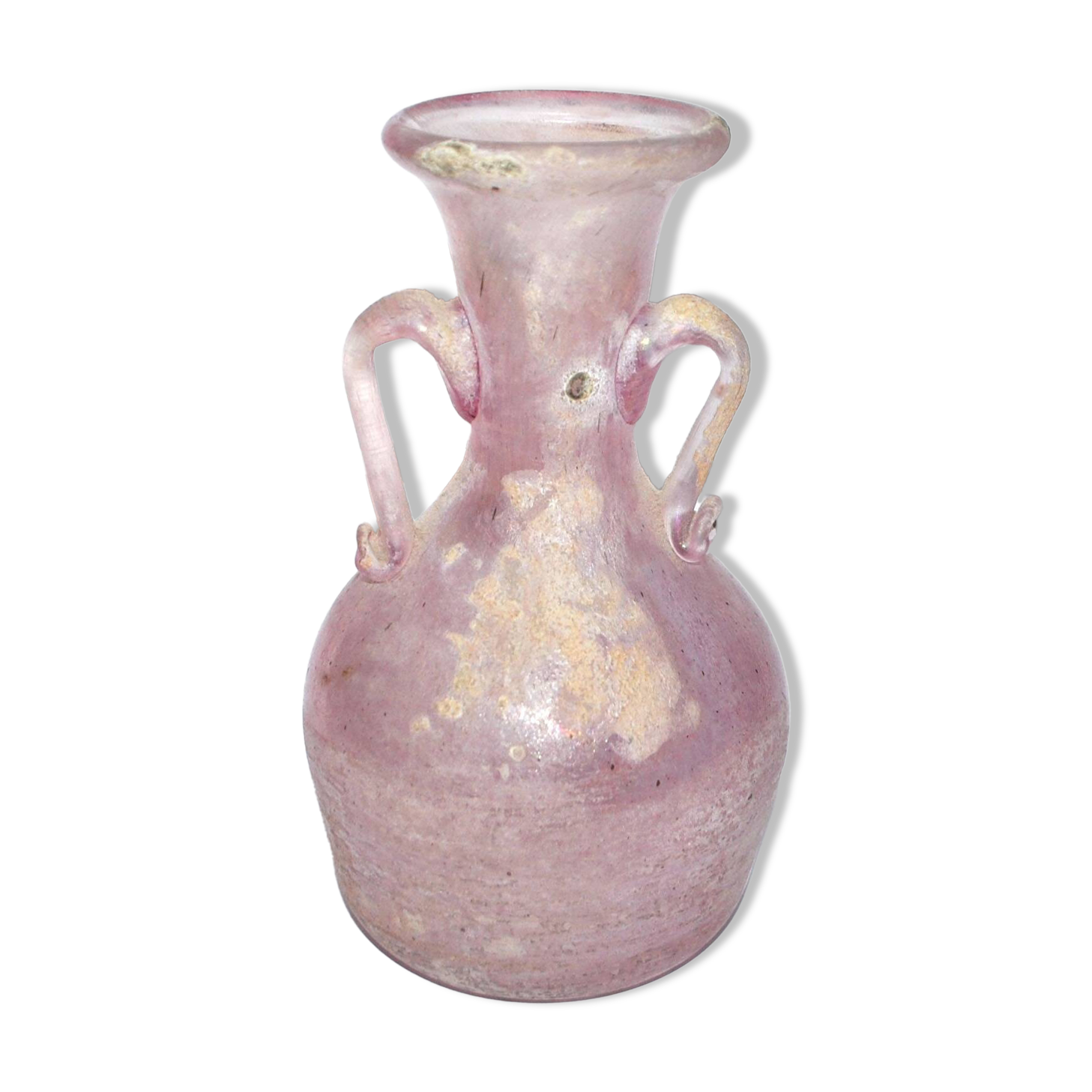 Murano Iridescent Pink Blown Glass Amphora Vase - Ancient Roman?