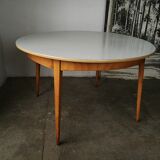 Vintage round table wood and formica