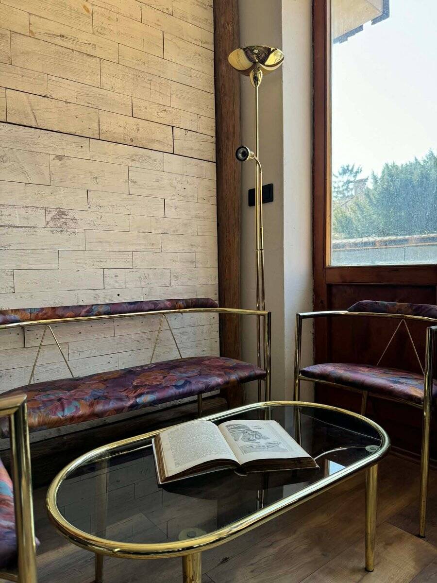 Mid-Century Modern Lounge Set in Brass, 1960s, Set of 4
