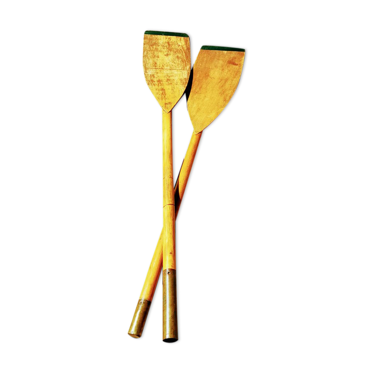 Pair of old wooden oars