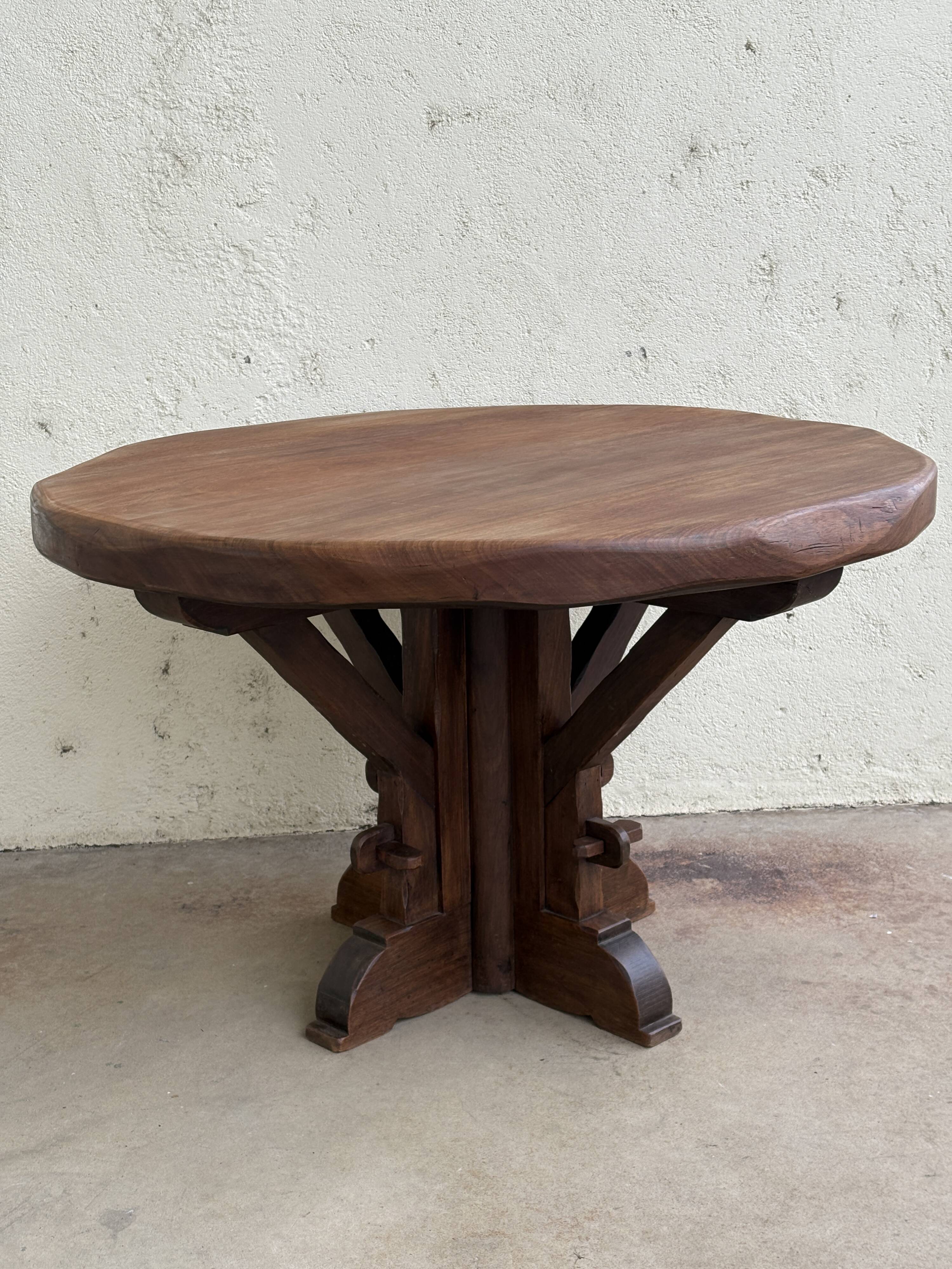 Solid wood round table