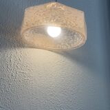 Suspension vintage 1930 verre rose nuagée lustre - 60 cm