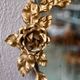 Louis XV Style Wall Mirror Golden Brass Vintage Flowers 1950s