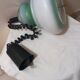 Suspension vintage opaline blanche et verte