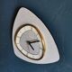 Vintage formica clock asymmetrical silent wall clock "Bayard silver grey"