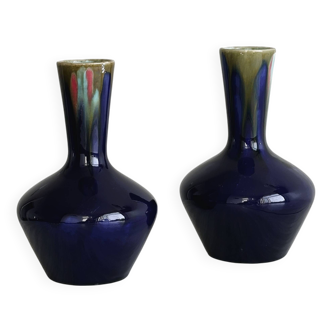 Paire de vases anciens bleus