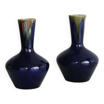 Paire de vases anciens bleus