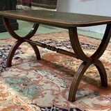Mahogany coffee table and leather top