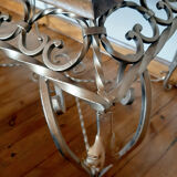 Table basse en fer forgé et bois