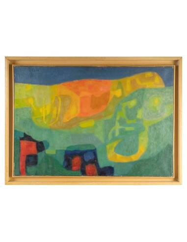 Painting, oil on canvas, by the painter Szasz, early 20th century.