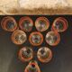 Lot de 10 verres vintage lignes rouges