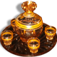 Service à liqueur orange avec liseré orange